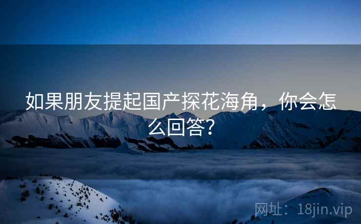 如果朋友提起国产探花海角,你会怎么回答?